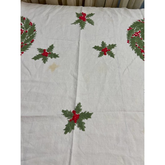 Vintage Tablecloth Christmas Holiday VERA NEUMANN 48" x 48" - Picture 5 of 6